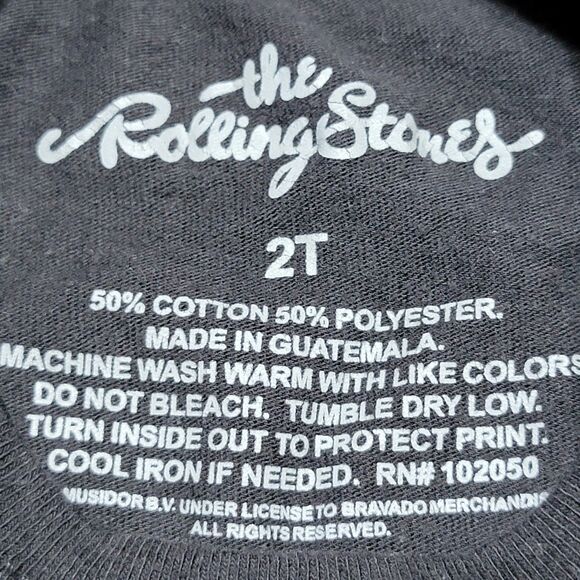 The Rolling Stones SS Black Unisex Kids Tee "U.S. Tour '78" - Size 2T - Picture 4 of 4